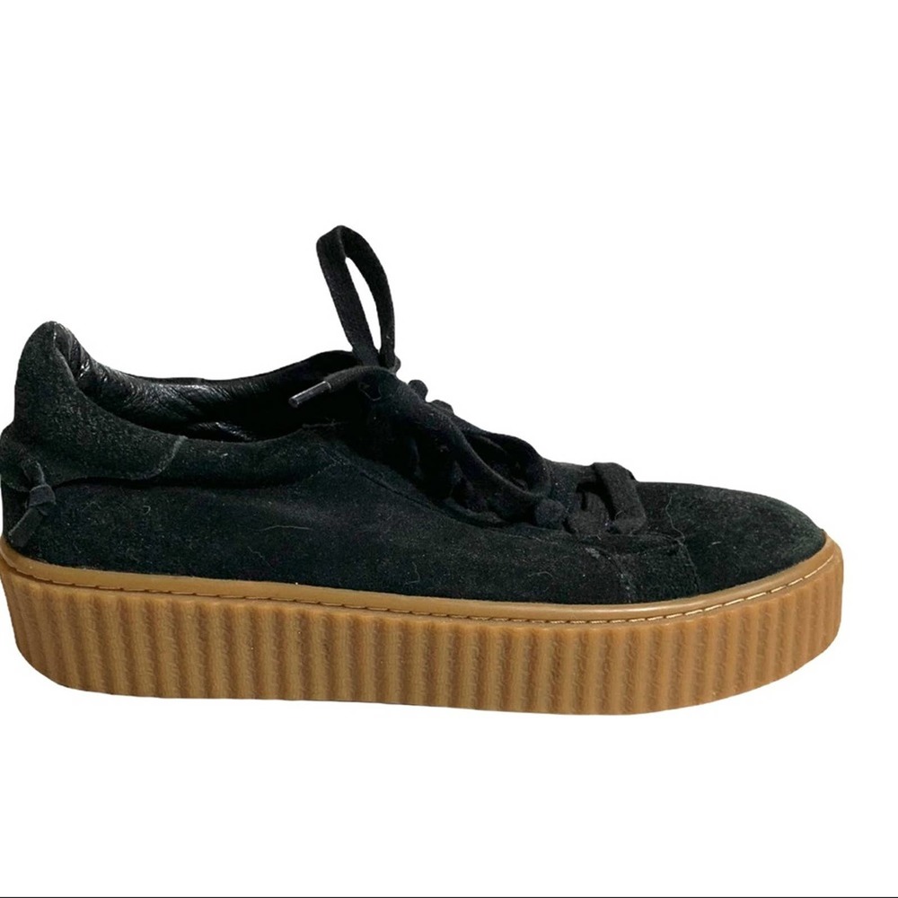 J/Slides NYC Black Suede Platform Creepers Sneakers Womens 8.5